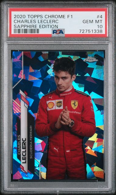 2020 TOPPS CHROME FORMULA 1 SAPPHIRE EDITION CHARLES LECLERC SAPPHIRE EDITION #4 PSA GEM MT 10