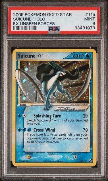 2005 POKEMON EX UNSEEN FORCES SUICUNE-HOLO EX UNSEEN FORCES #115 PSA MINT 9