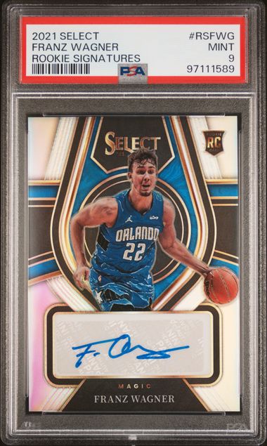 2021 PANINI SELECT ROOKIE SIGNATURES FRANZ WAGNER ROOKIE SIGNATURES #RSFWG PSA MINT 9