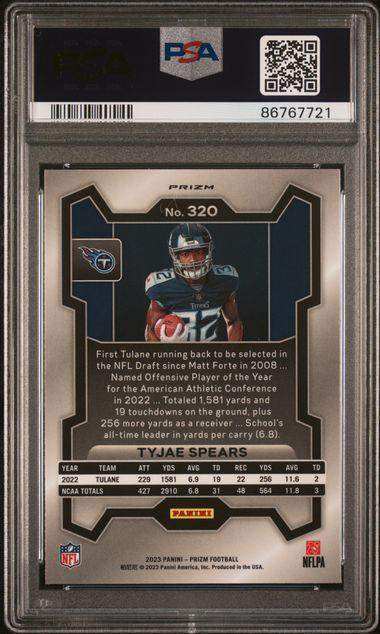 2023 PANINI PRIZM TYJAE SPEARS VARIATION-NO HUDDLE #320 PSA GEM MT 10