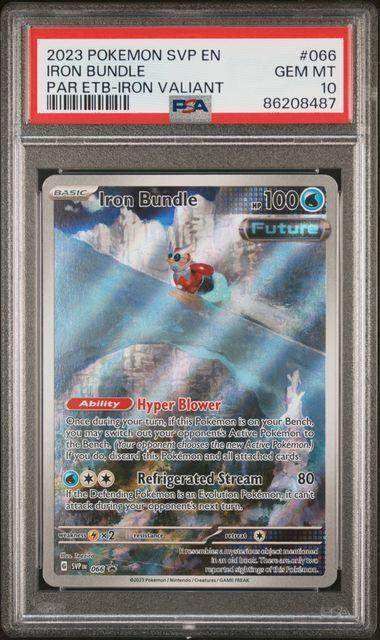 2023 POKEMON SVP EN-SV BLACK STAR PROMO IRON BUNDLE PAR ETB-IRON VALIANT #66 PSA GEM MT 10