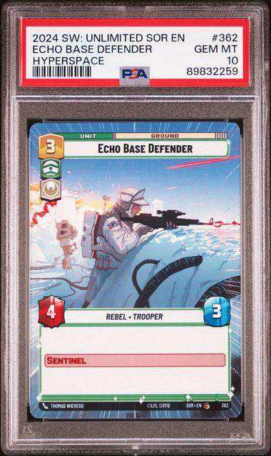 2024 STAR WARS: UNLIMITED SPARK OF REBELLION ECHO BASE DEFENDER HYPERSPACE #362 PSA GEM MT 10