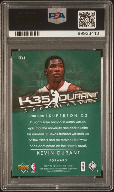 2007 UPPER DECK FIRST EDITION DURANT EXCLUSIVES KEVIN DURANT #KD1 PSA N0: AUTHENTIC Authentic KEVIN DURANT DURANT EXCLUSIVES