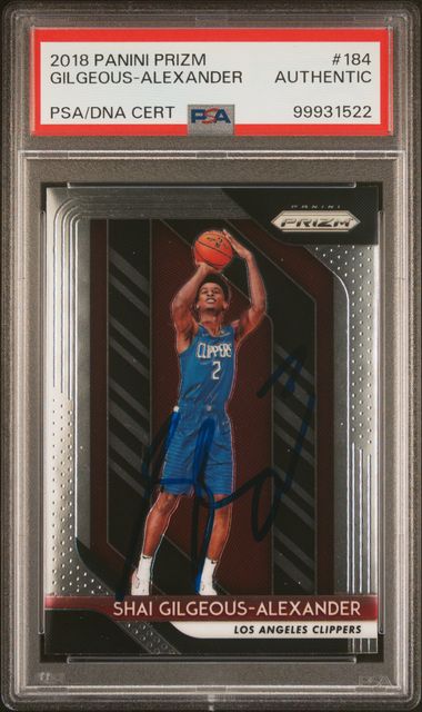 2018 PANINI PRIZM S.GILGEOUS-ALEXANDER #184 PSA N0: AUTHENTIC Authentic SHAI GILGEOUS-ALEXANDER