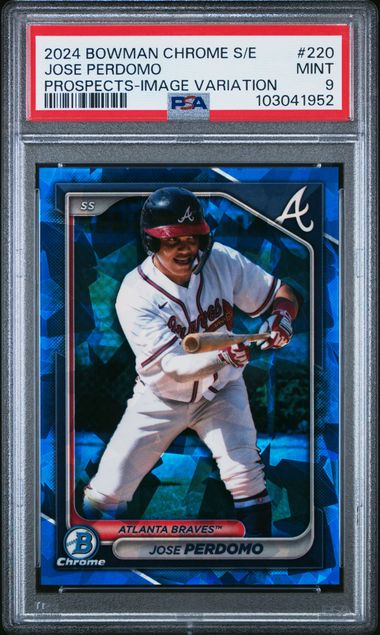 2024 BOWMAN CHROME SAPPHIRE EDITION PROSPECTS JOSE PERDOMO PROSPECTS-IMAGE VARIATION #220 PSA MINT 9