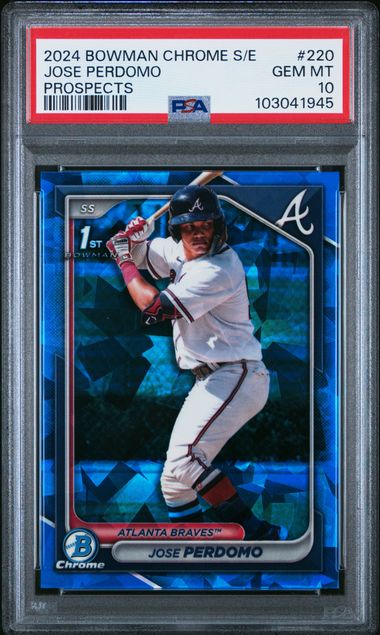 2024 BOWMAN CHROME SAPPHIRE EDITION PROSPECTS JOSE PERDOMO #220 PSA GEM MT 10