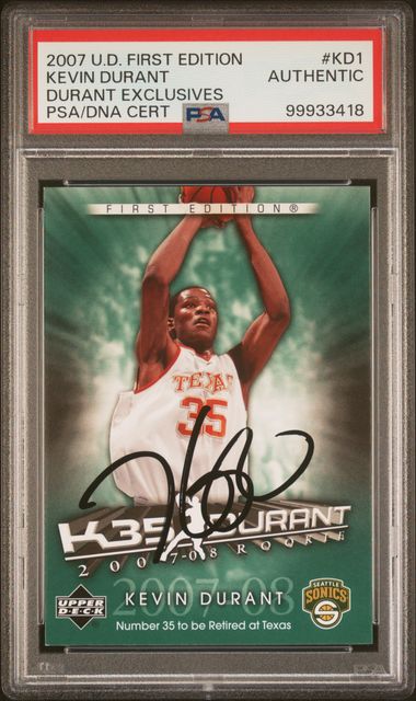 2007 UPPER DECK FIRST EDITION DURANT EXCLUSIVES KEVIN DURANT #KD1 PSA N0: AUTHENTIC Authentic KEVIN DURANT DURANT EXCLUSIVES