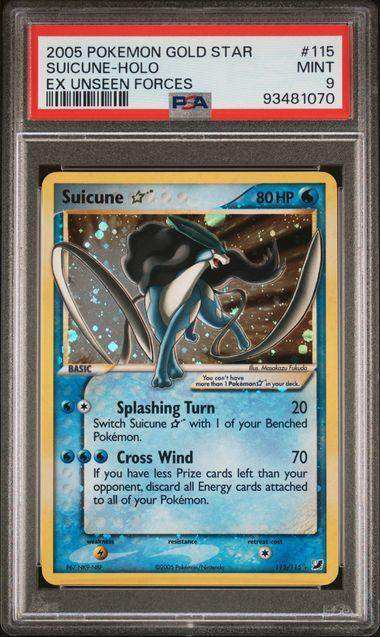 2005 POKEMON EX UNSEEN FORCES SUICUNE-HOLO EX UNSEEN FORCES #115 PSA MINT 9