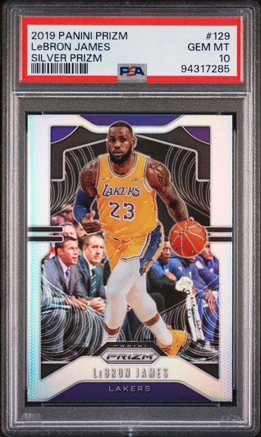 2019 PANINI PRIZM LeBRON JAMES SILVER PRIZM #129 PSA GEM MT 10