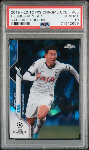 2019 TOPPS CHROME UEFA CHAMPIONS LEAGUE SAPPHIRE EDITION HEUNG-MIN SON SAPPHIRE EDITION #85 PSA GEM MT 10