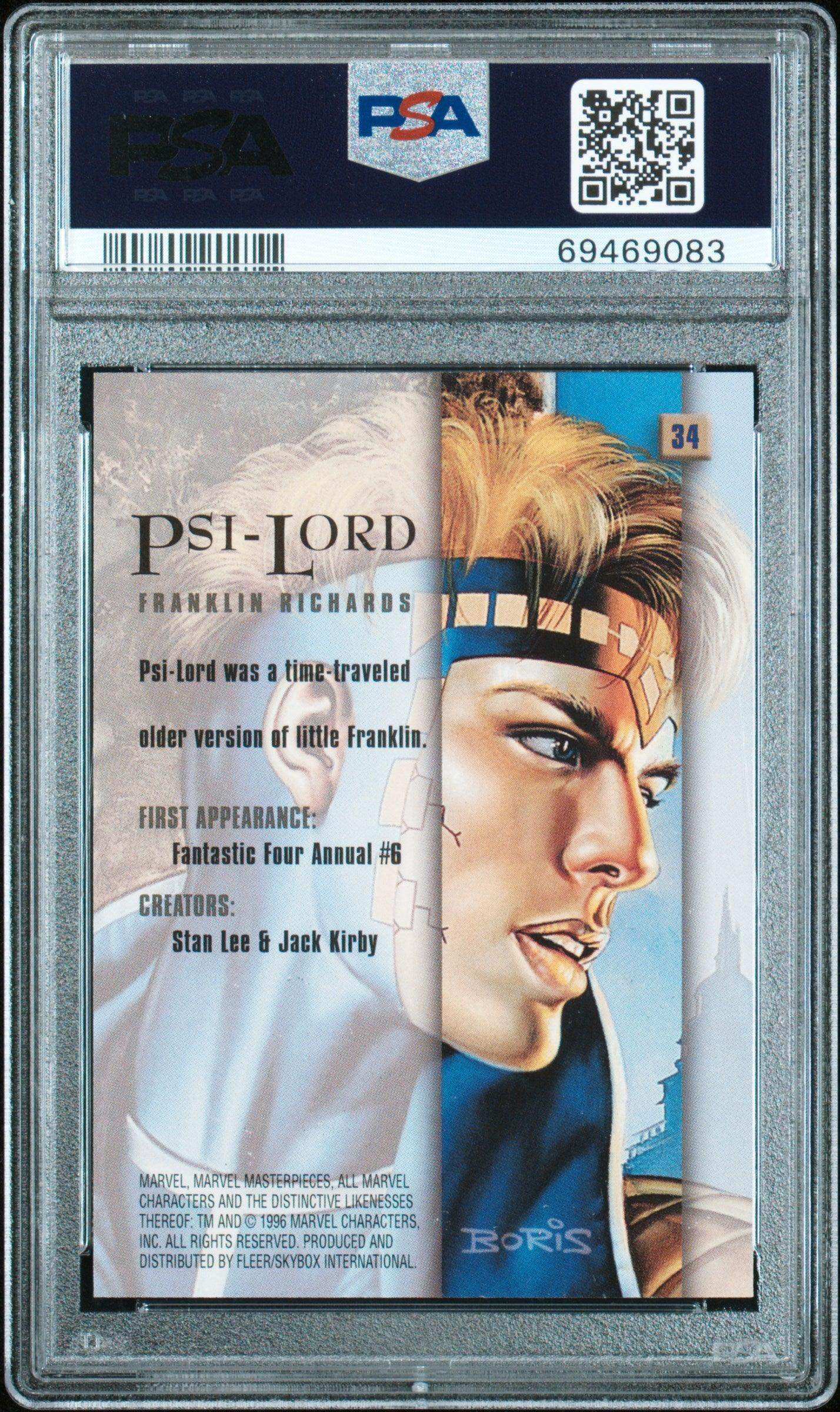 1996 Marvel Masterpieces 34 Psi-lord Psa 10