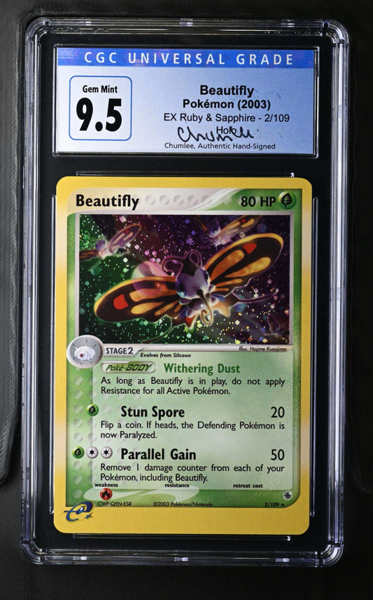 Beautifly 2/109 Holo Ex Ruby & Sapphire Chumlee Collection CGC 9.5