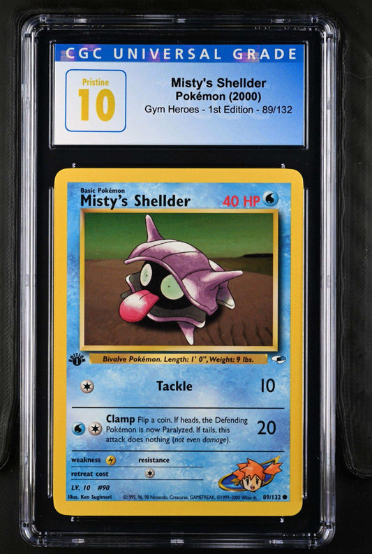 Gym Heroes - 1ST Edition Misty's Shellder #89/132 CGC 10