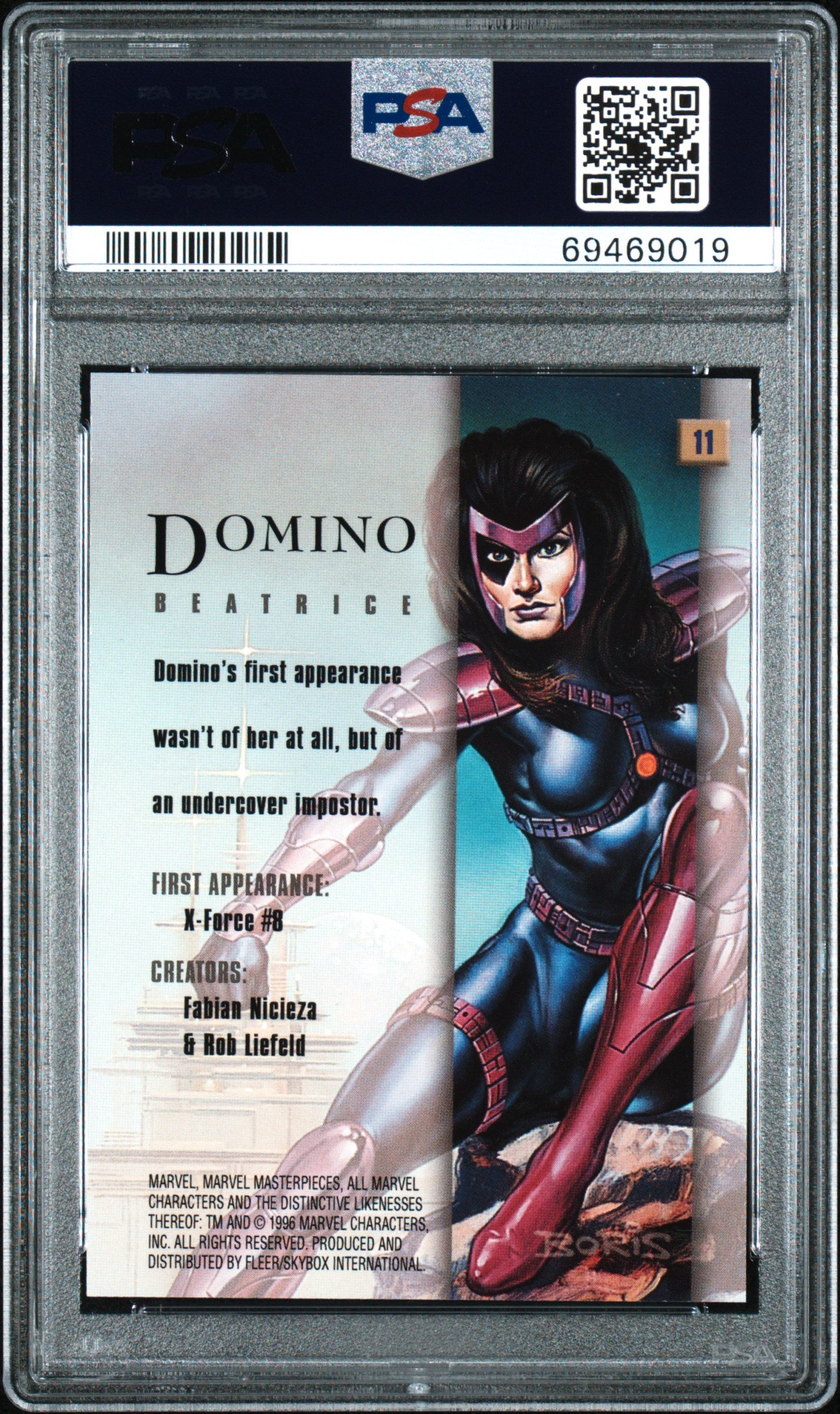 1996 Marvel Masterpieces 11 Domino Psa 9