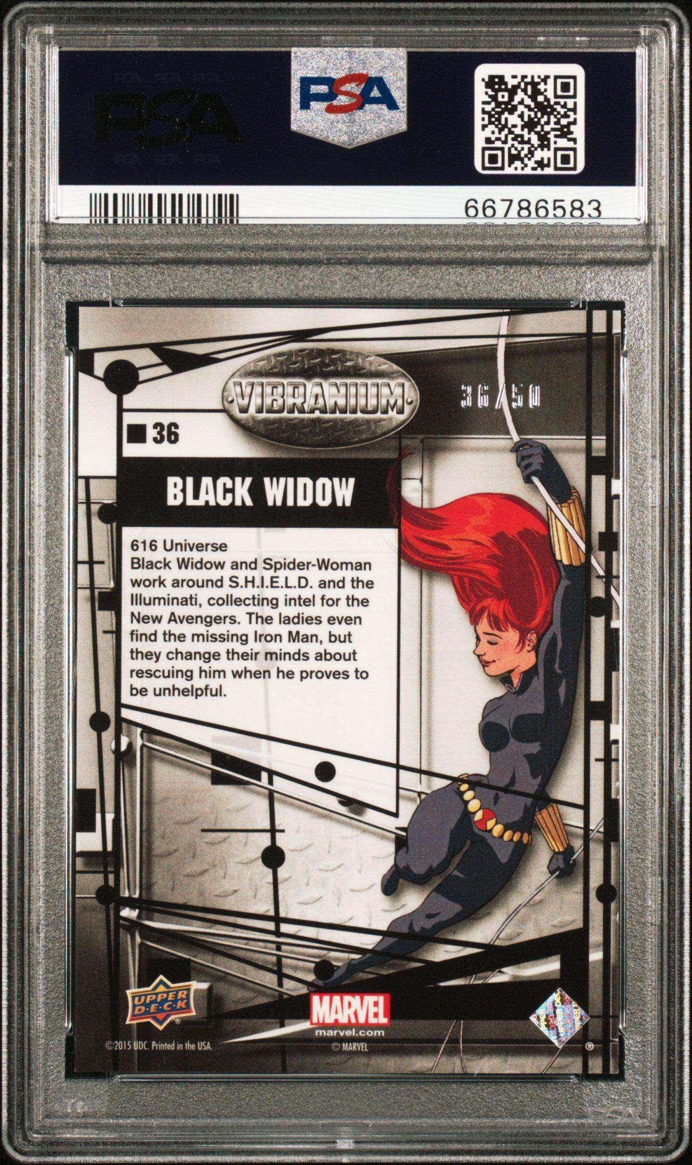 2015 Upper Deck Marvel Vibranium Radiance 36 Black Widow Psa 9