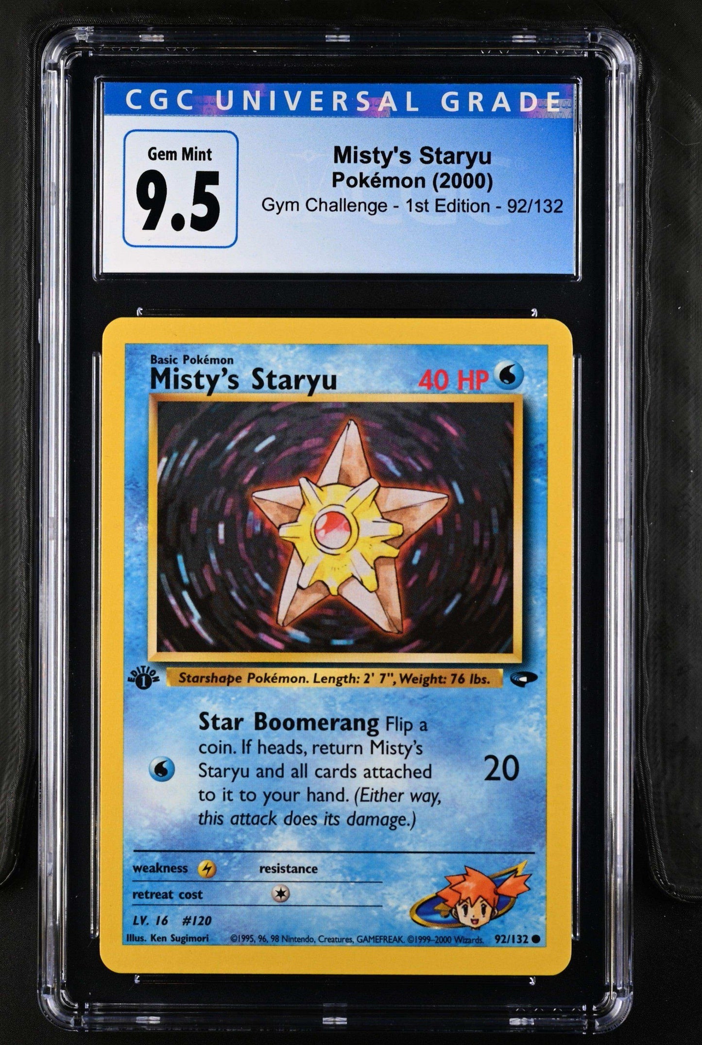 Gym Challenge - 1st Edition Misty's Staryu #92/132 Cgc 10