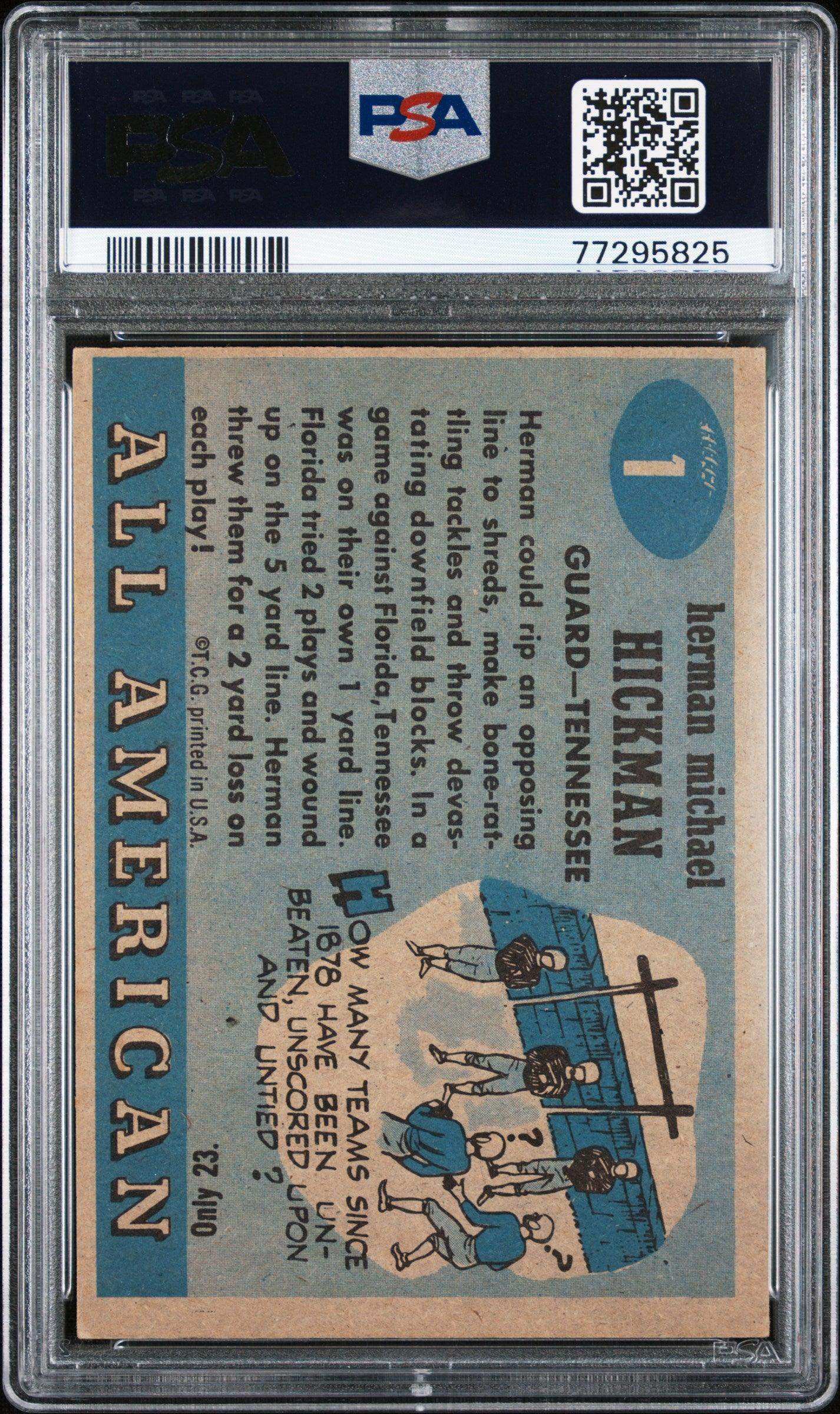 1955 Topps All-Amer. Herman Hickman #1 PSA 5