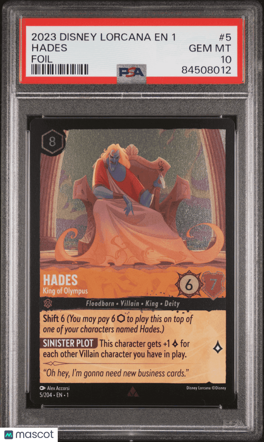 2023 Disney Lorcana TCG Hades #5 PSA 10