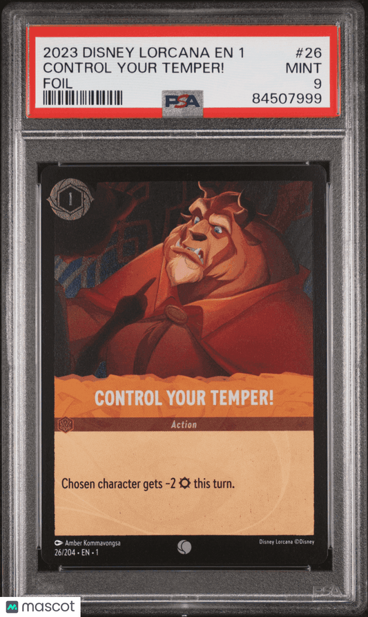 2023 Disney Lorcana TCG Control Your Temper! #26 PSA 9