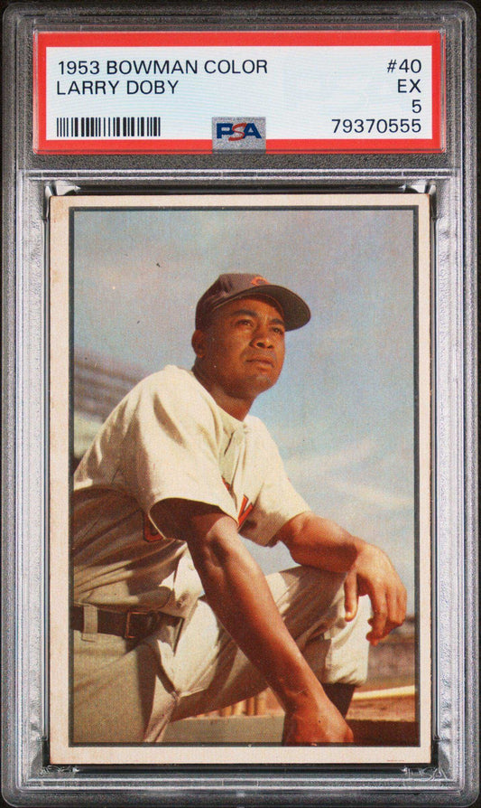 1953 Bowman Color Larry Doby #40 Psa 5