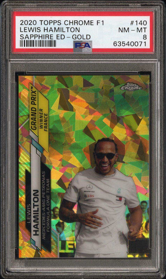 2020 Topps Chrome F1 Sapphire Edition 140 Lewis Hamilton Gold Psa 8