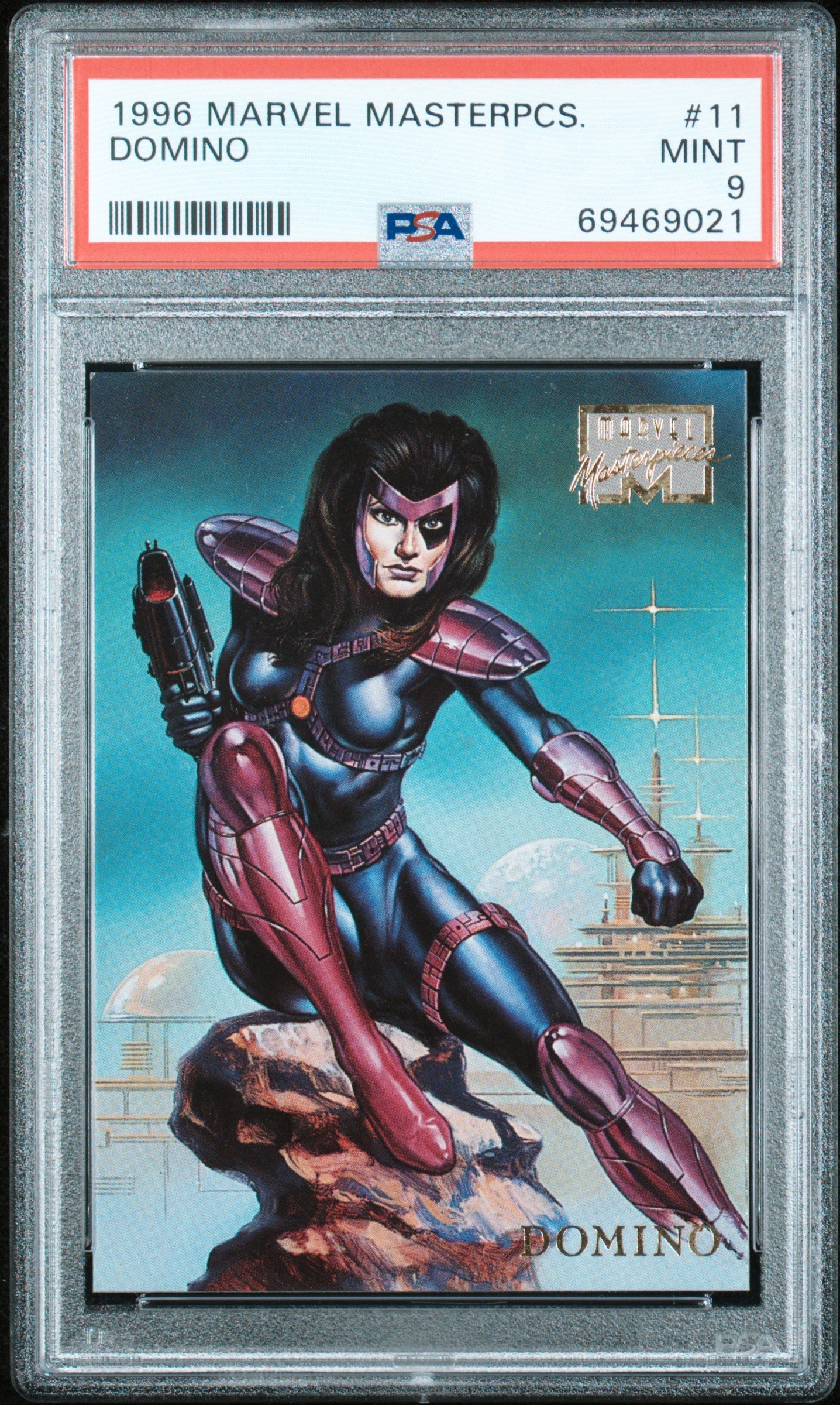 1996 Marvel Masterpieces 11 Domino Psa 9