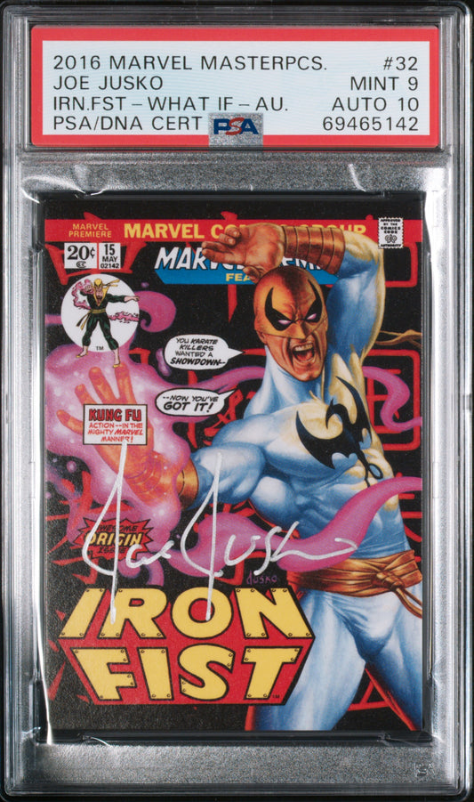 2018 Marvel Masterpieces 32 Iron Fist - What If? Joe Jusko Auto 4/10 Psa 9 Auto 10