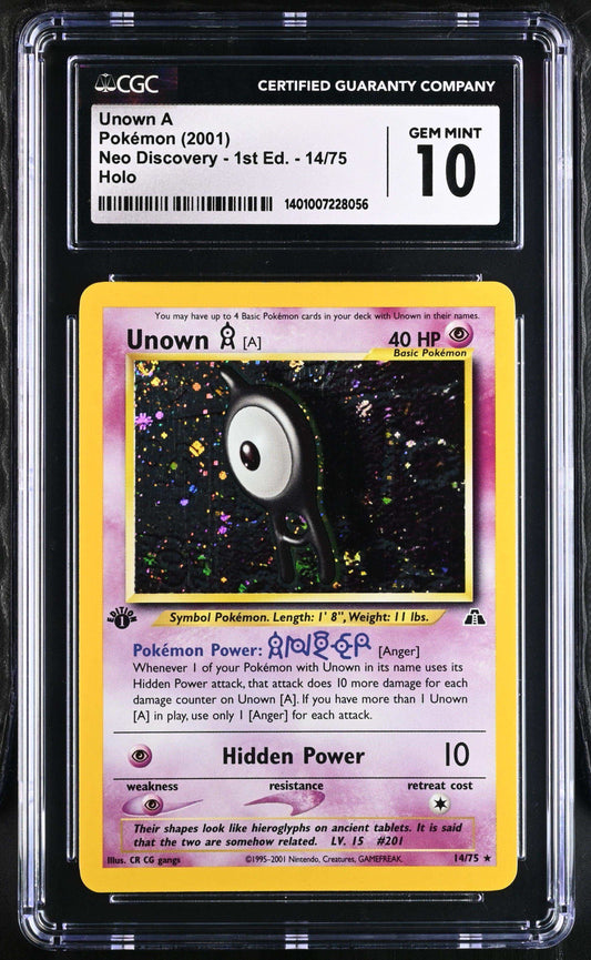 2001 pokémon tcg unown a #14/75 english cgc 10