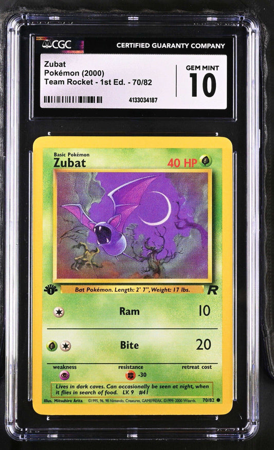 Team Rocket - 1st Edition Zubat #70/82 Cgc 10