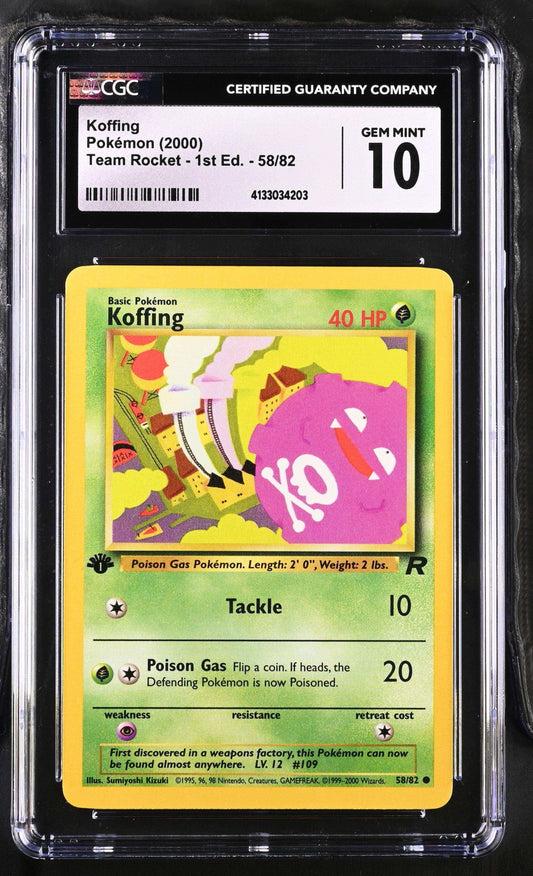 Team Rocket - 1st Edition Koffing #58/82 Cgc 10