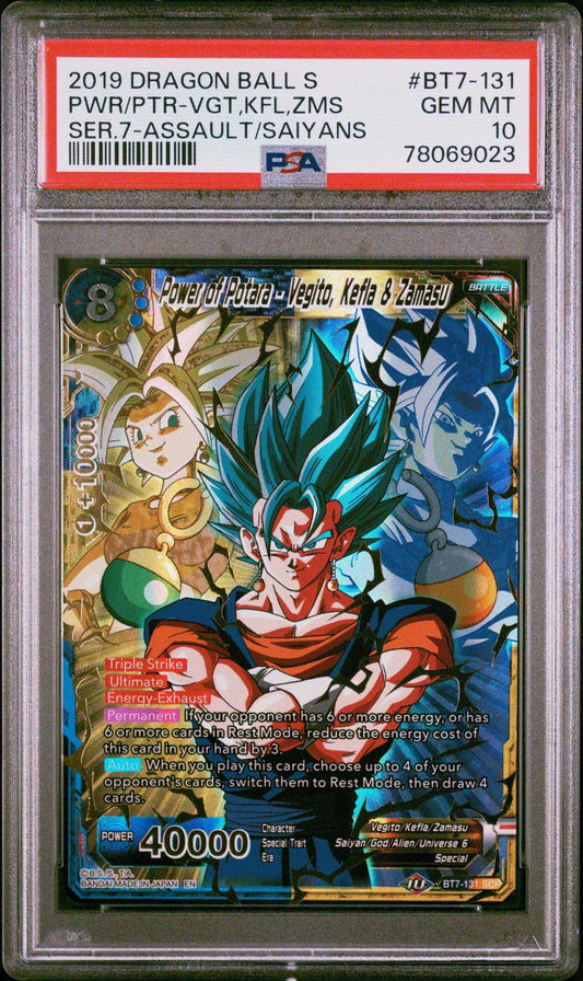 2019 Dragon Ball Saiyans Power Of Potara Vegitokelfa & Zamasu Sr Bt7-131 Psa 10