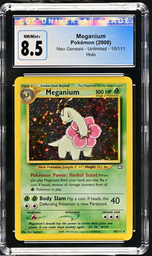 2000 pokémon tcg meganium #10/111 english cgc 8.5