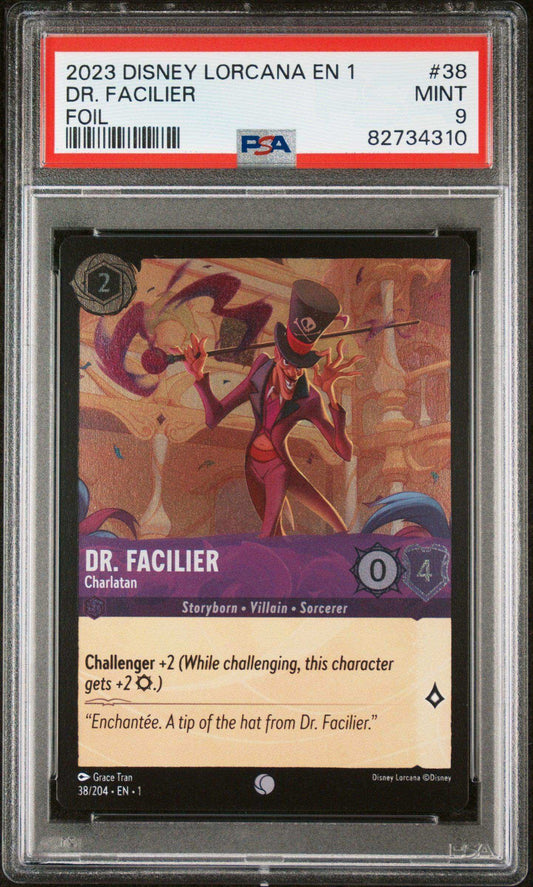 2023 Disney Lorcana Dr. Facilier #38 Foil Psa 9