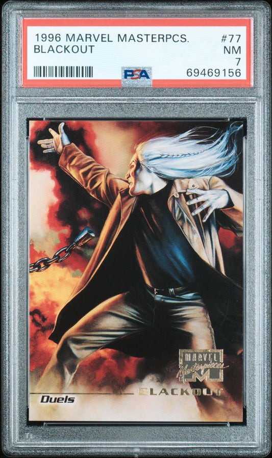 1996 Marvel Masterpieces 77 Blackout Psa 7