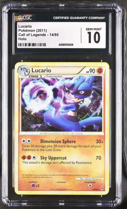 Call Of Legends Lucario #14/95 Holo Cgc 10